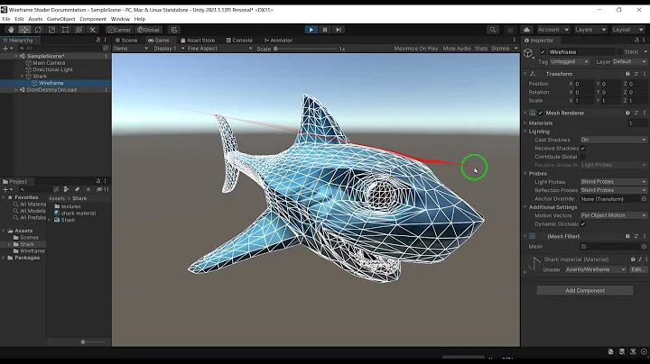 How to Use The Wireframe Shader Effect in Unity