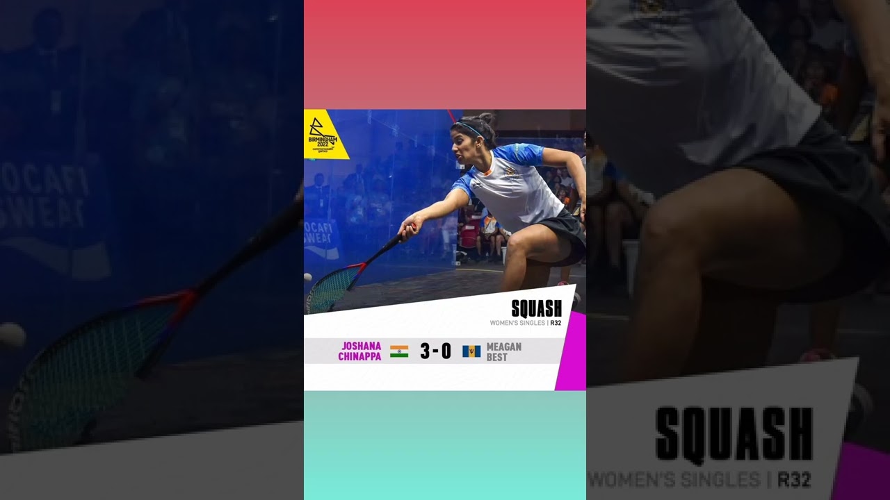 Joshana Chinappa wins 3-0 against Barbados' Meagan Best in Squash - Women's Singles, Round of 32.