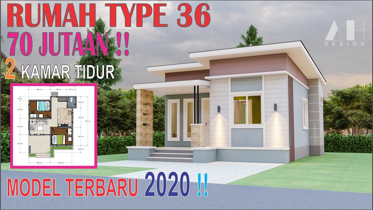 Desain Rumah MinimalisTYPE 36 2 Kamar Tidur | CUMA 70 JUTAAN !!! - YouTube - Denah Rumah Minimalis 2 Kamar Tidur Type 36