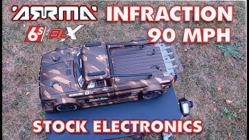 Arrma Infraction Top Speed run - Arrma stock electronics Blx185 and Arrma 2050kv motor