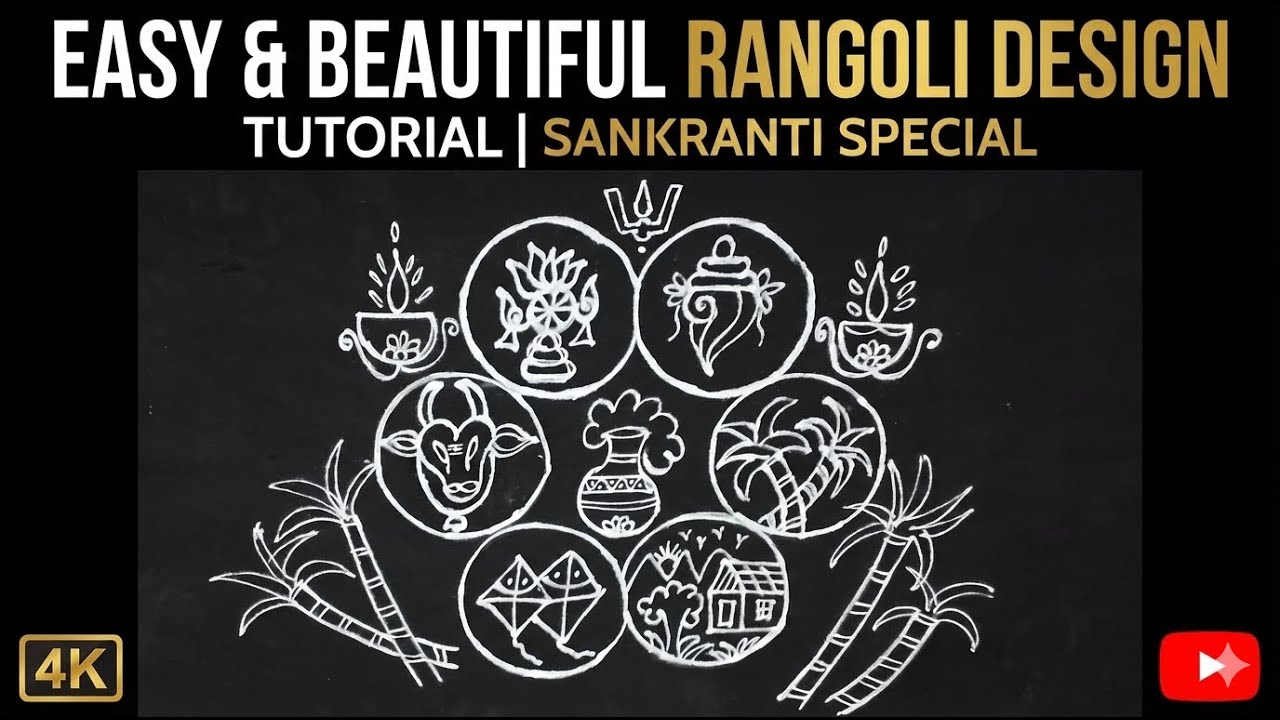 Easy & Beautiful Sankranti Special Rangoli |Festival Special|