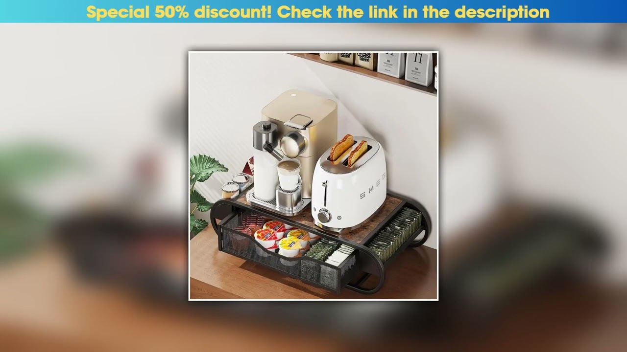 Get Coffee Pod Drawer Holder, Coffee Pod Drawer for K cup, Storage Drawer with Side Baskets Organiz