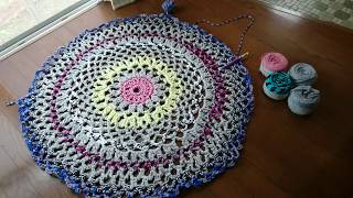 【ネット編み】の玄関マット①編みかた基本