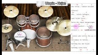Hujan || Utopia (drums only/ Drum Track) [chord gitar & lirik]