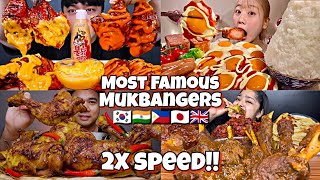 2x speed!!🔥The most Famous Mukbangers Around The Countries 🇰🇷🇮🇳🇵🇭🇯🇵 Fast Motion ASMR Compilations 