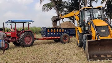 Mahindra 575 DI power plus tractor with loaded trolley pulling |  jcb 3dx power | #cttv /