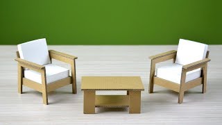 Make table and chair by only using cardboard and paper | amazing cardboard craft  DIY