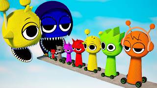 Big &amp; Small Sprunki CARS Vs GIANT Simon &amp; Jevin Sprunki | TEARDOWN