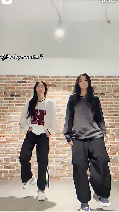 THEY SLAY ON WATER 💧.  #ahyeon and #ruka dance on #kpopwater song  #babymonster