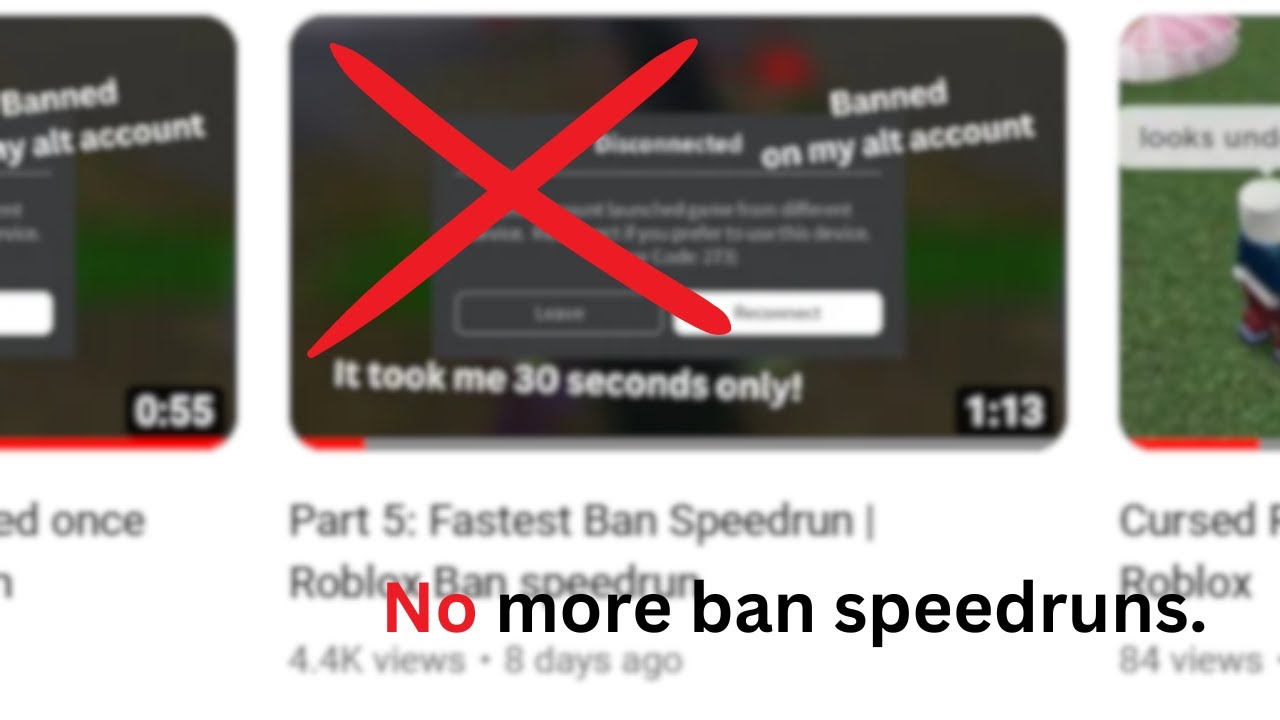 Why i can t do ban speedruns now roblox youtube