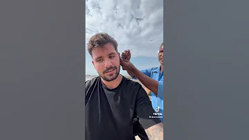 Ear Cleaning On The Street In India 