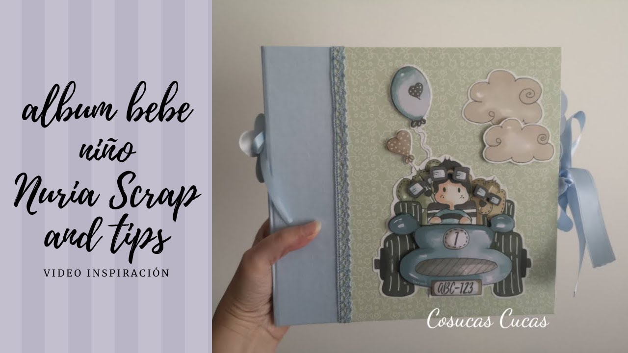 caridad brazo Salón de clases Album bebe niño Nuria Scrap and Tips scrapbooking - YouTube