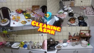 Relaxing by ASMR Cleaning the very dirty kitchen after a party of 20 people | asmr washing