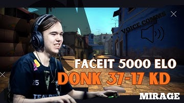 DEMO POV - 🔥donk🔥 (37-17) KD 5000 ELO FACEIT MATCH (Mirage) #cs2 #donk #spirit #faceit #povcs2
