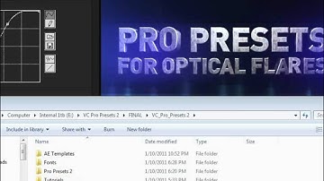 tutorial installing Pro Presets 2 Optical Flares videocopilot