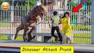 Dinosaur Attack Prank in Public || Jurassic World Attack PRANK In So Funny Public Reaction..