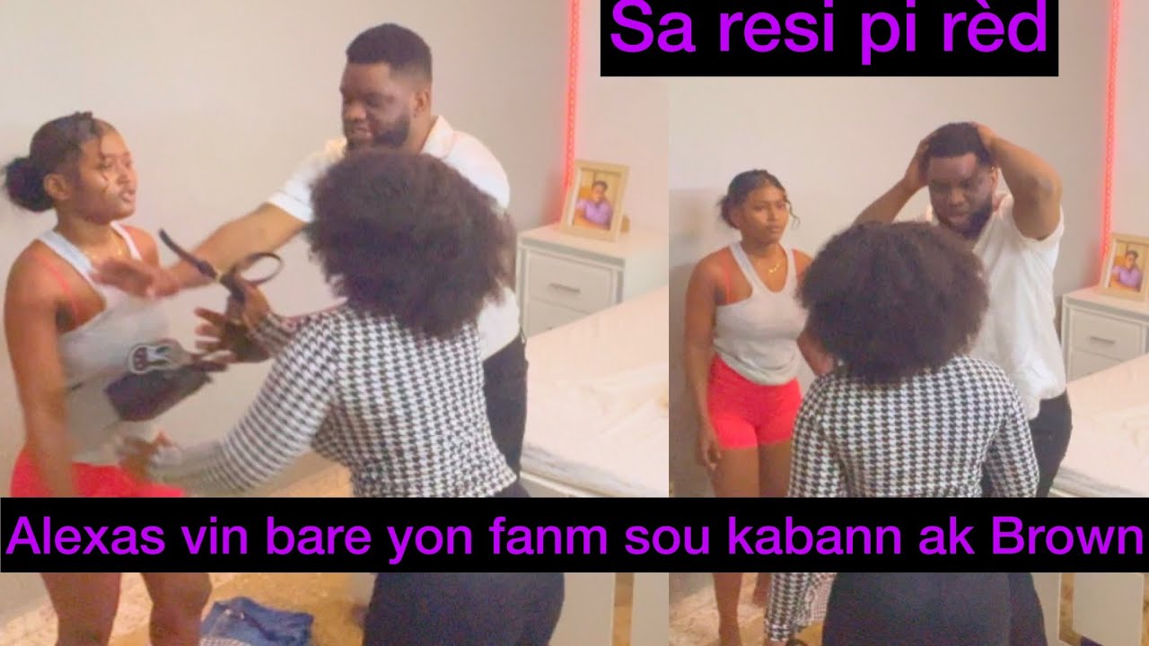 Alexas vin bare Brown sou kabann ak yon fanm (prank goudougoudou)