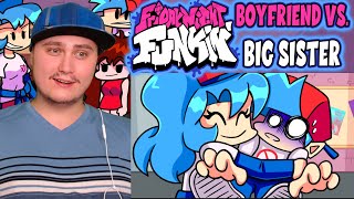 BOYFRIEND vs. BIG SISTER?! Friday Night Funkin' Logic | Cartoon Animation | Reaction