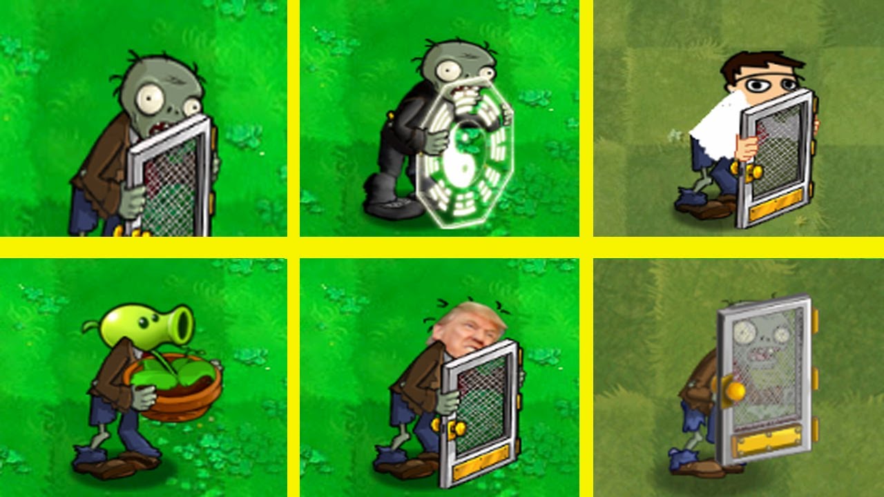 Plants Vs Zombies Mod hack All Screen Door Zombie vs All Plants YouTube