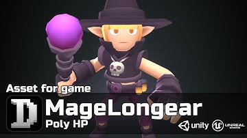 Poly HP - MageLongear | 3D | For UE/Unity | Game Ready