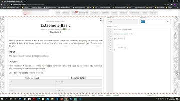 "Extremely Basic" solved with C++ Beecroud (URI)