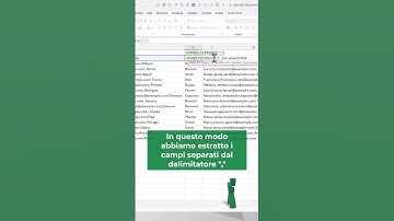 EXCEL365 TRUCCHI: 💚 ➗ Funzione DIVIDI.TESTO delimitatori #shorts #excel #excelclub #exceltips