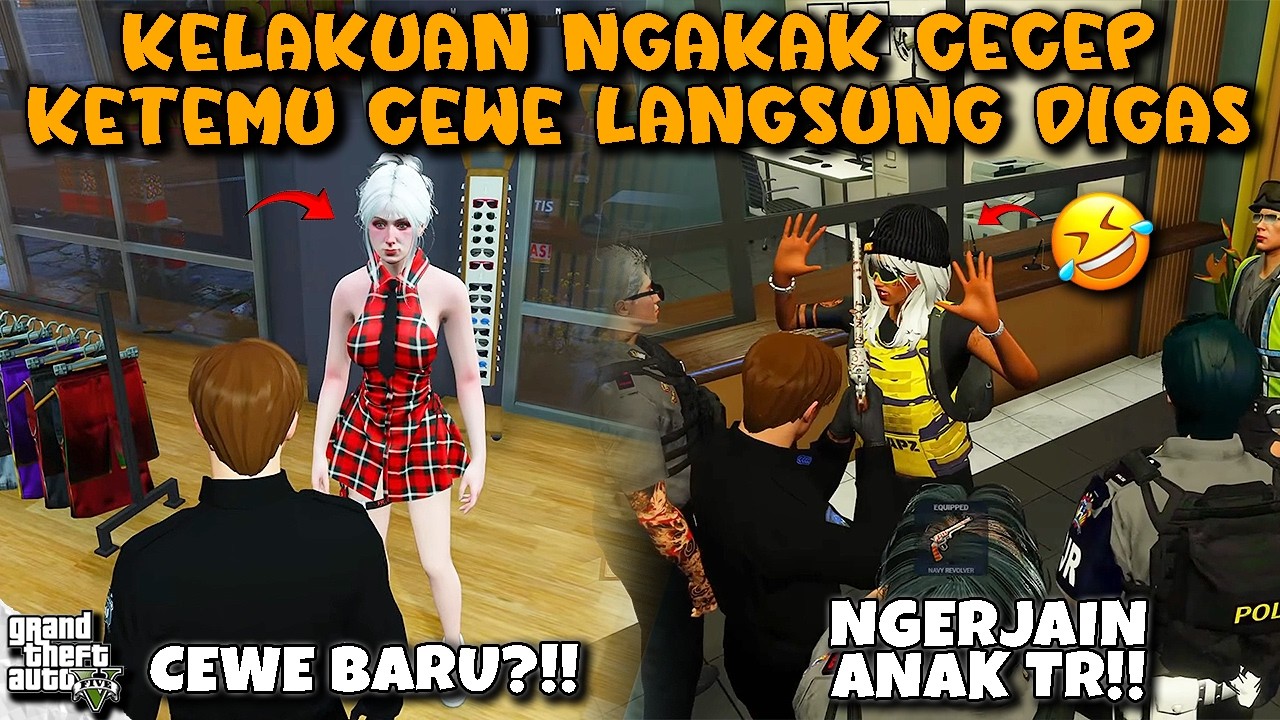 KELAKUAN NGAKAK CECEP KETEMU CEWE BARU LANGSUNG DIGASS😂!! FUNNY MOMENTS || GTA V ROLEPLAY