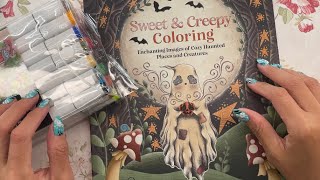 ASMR- Creepy coloring book with markers-Soft spoken+gum chewing  screenshot 4