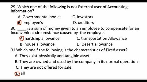 Exit exam Accounting and Finance Questions
