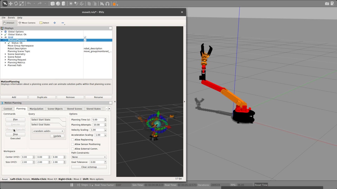CATARM 6DOF Manipulator (Gazebo + ROS + Moveit Simulation)