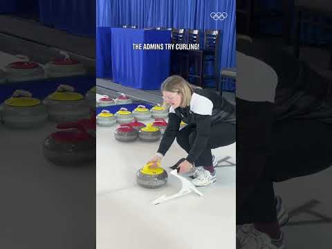 Curling is NOT for the weak. Olympic Champion Jill Officer led the admins through a curling session!