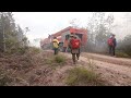 В Карелии вблизи посёлка Кудама бушует крупный лесной пожар