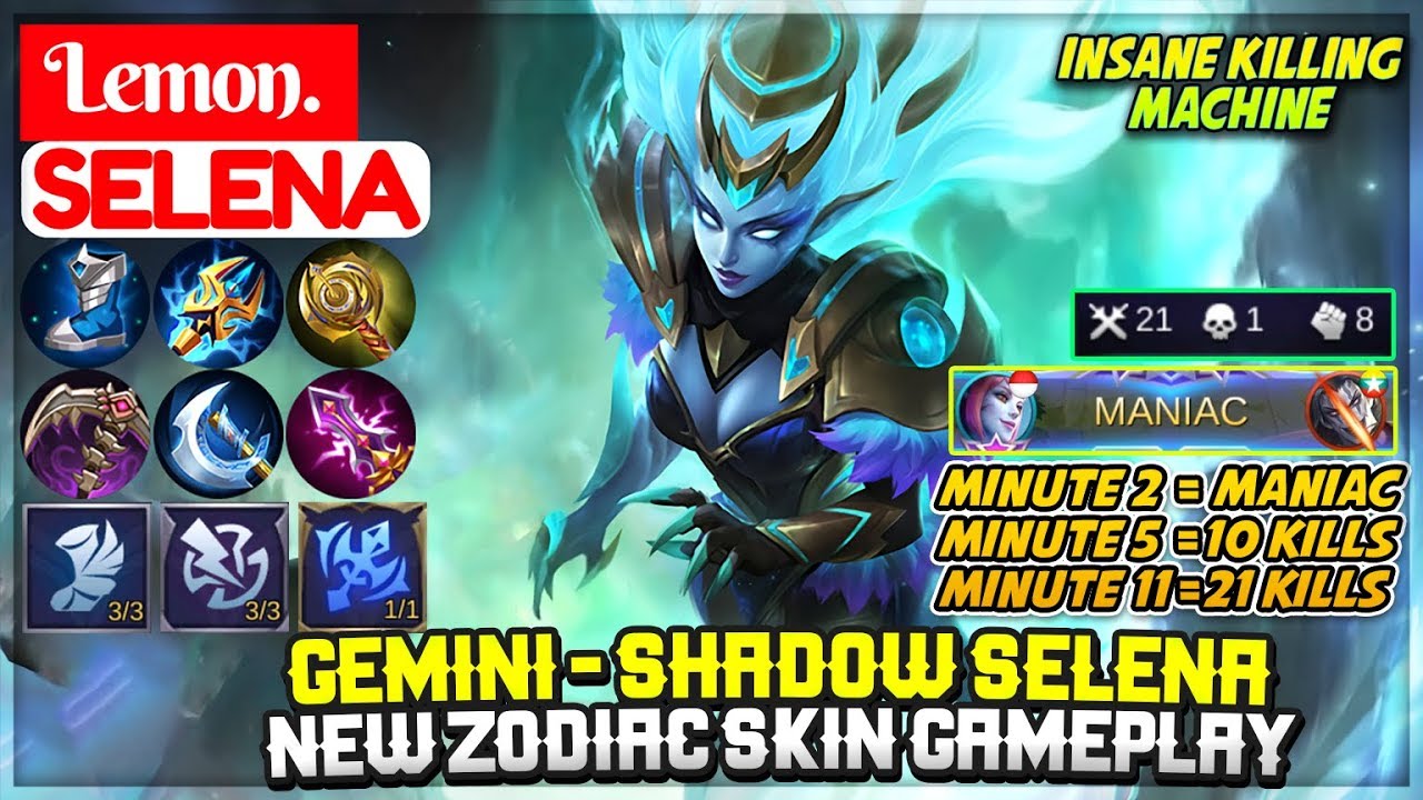 Gemini - Shadow Selena, New Zodiac Skin Gameplay [ Lemon Selena ] Lemon ...