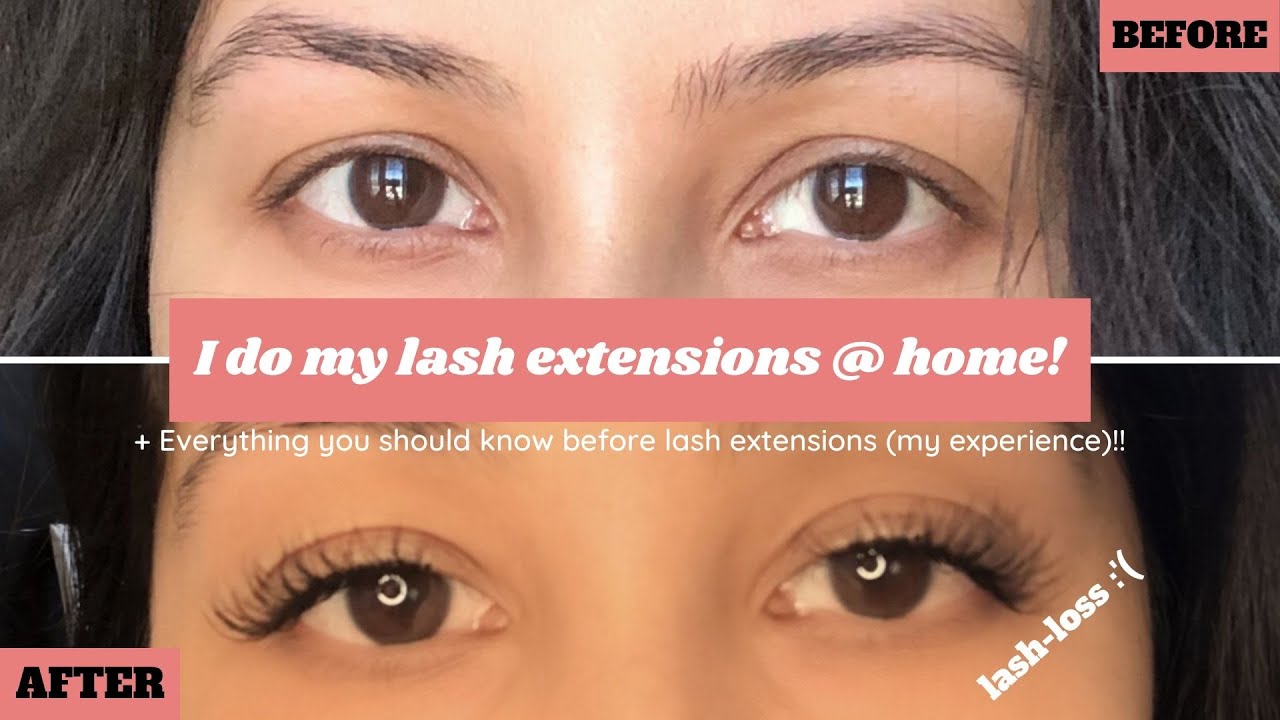 DIY AT HOME PERMANENT EYELASH EXTENSIONS + My extension experience ...