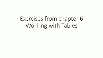 Exercises from Working with Tables for class 5