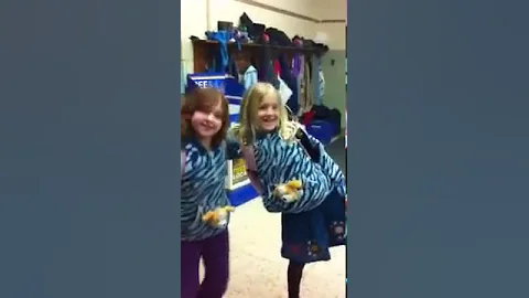 Cute girls in school wearing their HoOdiePet