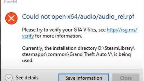 Como resolver erro do FiveM ( Could not open x64/audio/audio_rel.rpf )