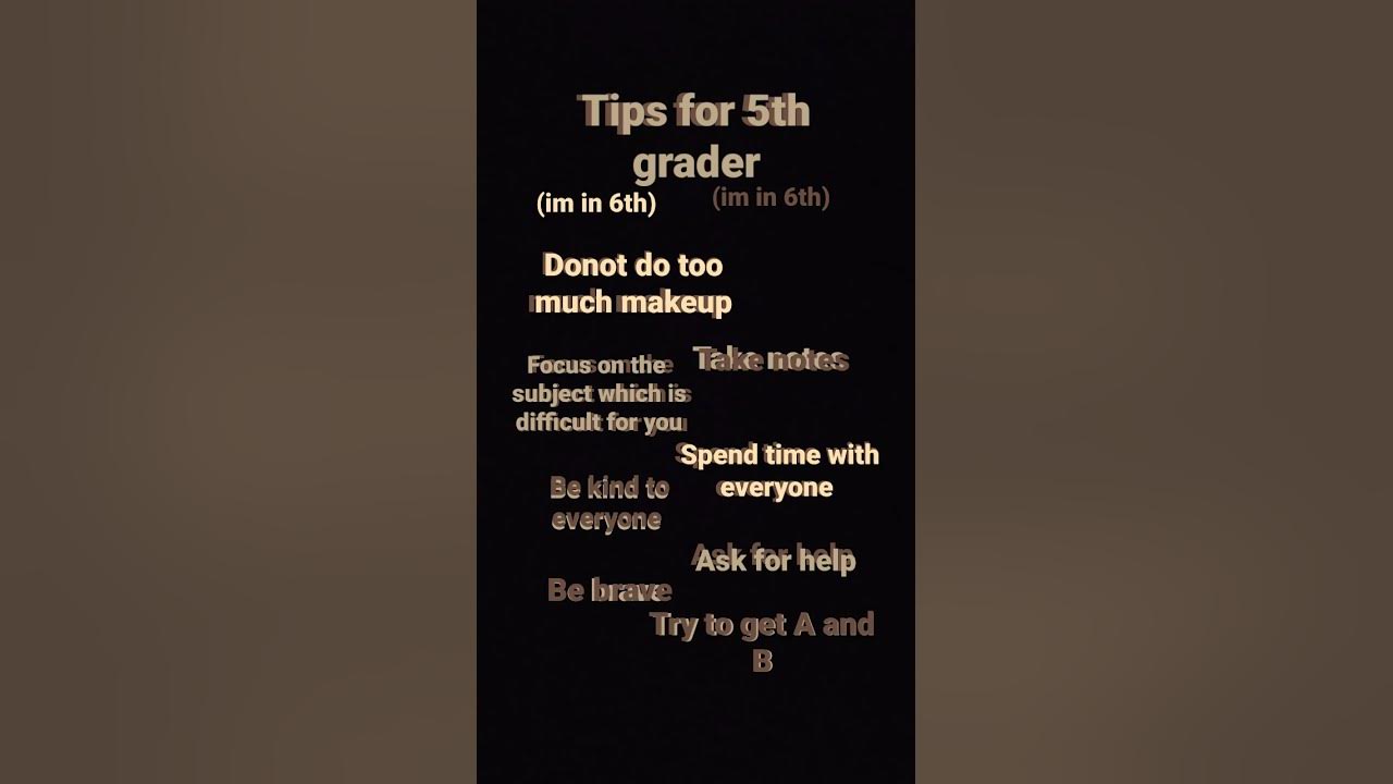 tips-for-5th-graders-youtube