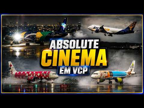 Quatro aeronaves destacam-se em pouso e decolagem sob chuva em Viracopos