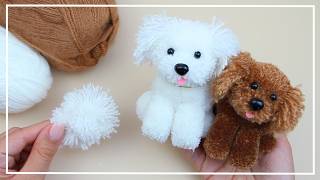 Cute Pom Pom Dog Everyone Likes it! How to make a dog Cutest Yarn Dog  How to Make