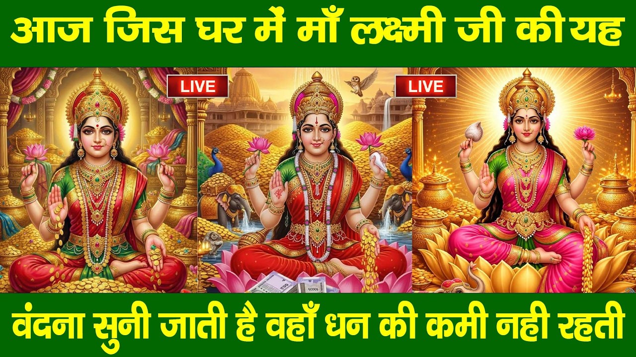 LIVE :शुक्रवार भक्त्ति - शाम इस वंदना को सुनने से लक्ष्मी जी प्रसन्न होकर सभी मनोकामनापूर्ण करते है