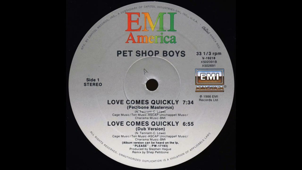 Love Comes Quickly (Pettibone Mastermix) - Pet Shop Boys - YouTube