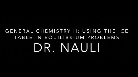 Equilibrium Part 4: Using the ICE Table in Equilibrium Problems