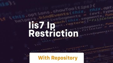 Iis7 ip restriction