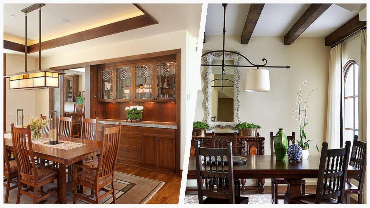 75 Medium Tone Wood Floor And Dark Wood Floor Dining Room Design Ideas