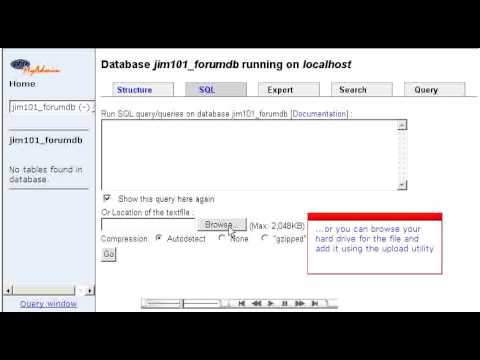Managing a MySQL database in PHPMyAdmin in Direct Admin