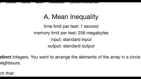 Mean Inequality Solution (Codeforces Round #723)
