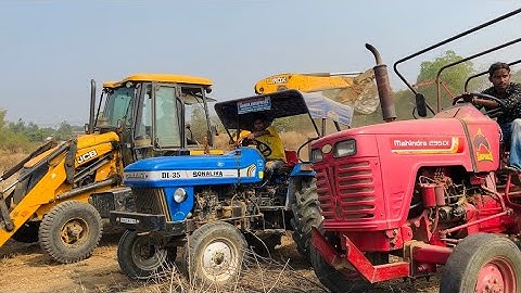 Jcb 3dx Eco Excellence Loading Mud With Mahindra and Sonalika Tractors | Jcb Video | Jcb and Tractor