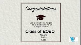 Congratulations, Abigail! This is the beginning to a bright future!