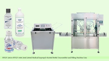 HYLP-500A+ HYGF-1000  30ml-500ml  Medical Isopropyl Alcohol Bottle Unscrambler and Filling Machine